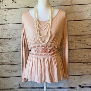 Rose long sleeve soft blouse Small